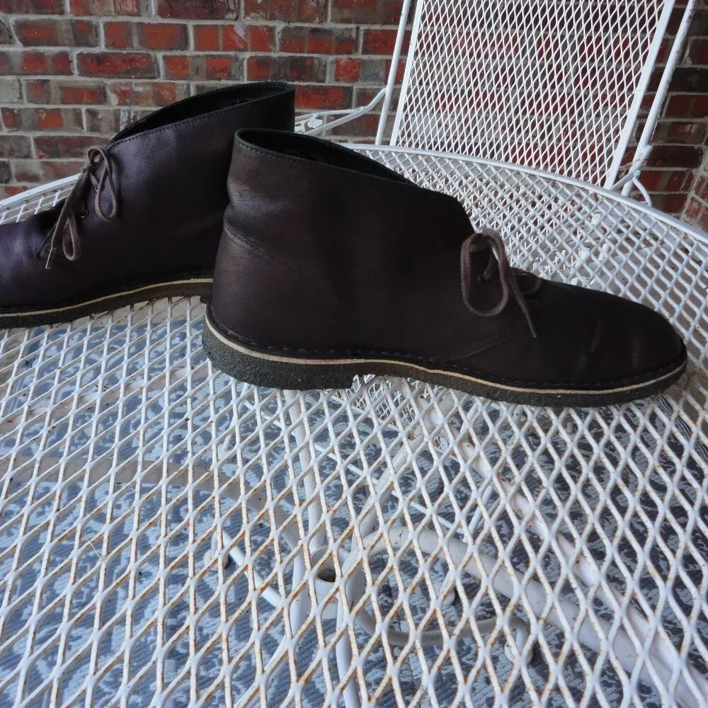 CLARKS Originals Desert Brown Leather Chukka Boots Size 12M